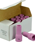 Box with TIG Gas Lens Alumina Nozzle Ceramic Cup Extended 53N61XL Seven Sixteenth Inch 11mm for welding torch, pack of ten.