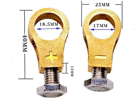Beefy Copper Battery Terminal Connectors Kit With Positive And Negative Cable Clips For Car Truck Van Or Boat Maximized Conductivity