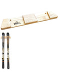Horizontal Wood Ski Rack Wall Mount For Home Garage Cabin Heavy Duty Ski Wall Organizer And Display Shelf That Saves Space Durable Natural Wood Ski Holder For Wall Display And Easy Storage with skis mounted