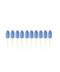 Blue Mounted Stone Point Grinding Abrasive Set, 10-Piece, 8 mm, 5/16 inch Shank, 120 Grit, Bullet Shaped, pro grade for rotary tools