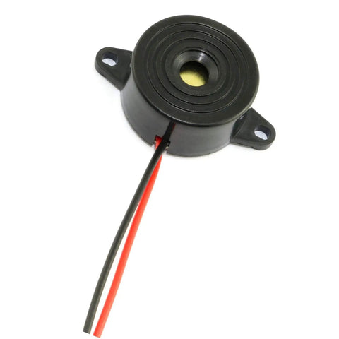 Two Pack Active Piezo Buzzer 3 To 24V DC With Lead Wire, Crazy Loud 85dB Alarm Sounder, Compact 23x12mm, ABS Shell