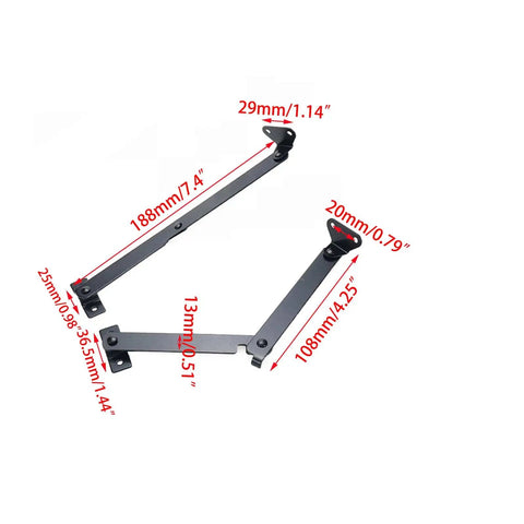 2-Pack Black Lid Support Hinges, Rotatable Folding Lid Hinges for Window, Door, Box, Case, and Cabinet – Durable Iron Construction.
