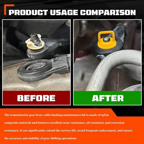 Transmission Shifter Linkage Cable Bushing Repair Kit For Chevy GMC Dodge Ram before and after comparison