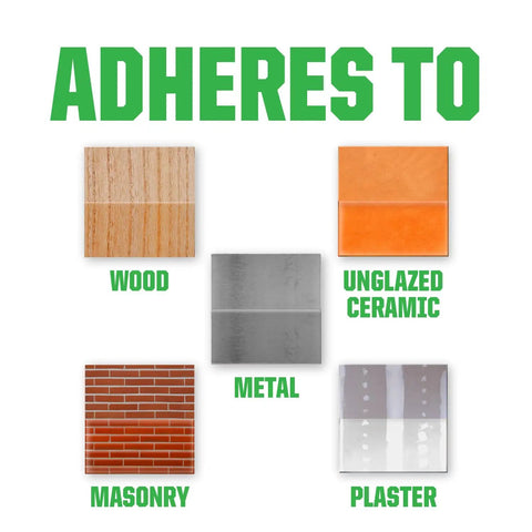 Different surfaces that Pro Grade Acrylic Lacquer Spray Paint Gloss Clear can adhere to: wood, metal, masonry, ungazed ceramic, plaster.