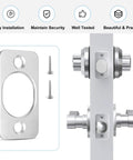 2 Pack Stainless Steel Strike Plate Backplate for Doors alongside latch mechanism, two and one quarter inch, heavy duty, waterproof.