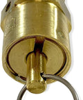 Brass replacement industrial hard-seat safety pressure relief valve, 1/4 in NPT, angled front view