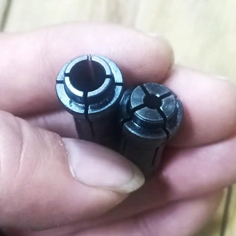 Two Piece Die Grinder Collet Set One Eighth Inch And One Quarter Inch Carbon Steel Chuck With Four Jaw Construction For Strong Grip
