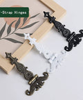 Decorative Zinc Alloy Tee Hinge White Finish T Strap Hinges for doors and wooden boxes 4.45 inch long by 2.72 inch wide