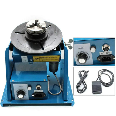 Heavy Duty Rotary Welding Positioner Featuring 110V Power And Smooth Two To Ten Rpm Rotation Compact Mini Turntable For Shops with three jaw chuck