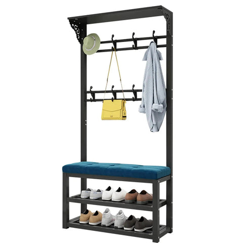 Multifunctional Shoe Cabinet With Bench And Coat Rack For Entryway And Hallway Space Saving 2 Level Shoe Shelves Ready To Grab And Go
