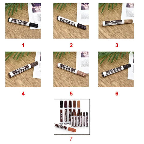 Wood Repair Markers Touch Up Kit For Stains And Scratches On Wooden Floors Tables And Furniture Oak Color with six color options