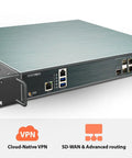 Straight Up Heavy Lifter Eight Gbps Next Gen Firewall Appliance Hardware Unit with 16 gigabit ports and sleek design.