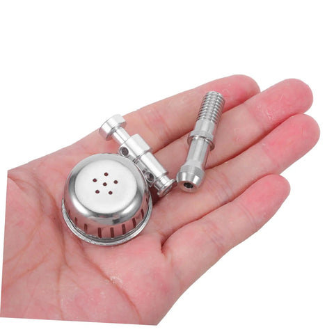 Must Have Pressure Cooker Float Valve Replacement Set With Stainless Steel And Plastic Parts For Air Tight Performance And Leak Free Cooking Upgrades, stainless steel parts in hand.