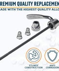 Replacement Quick Release Rear Skewer For Road And Mountain Bike Trainers, alloy, anti-corrosion features