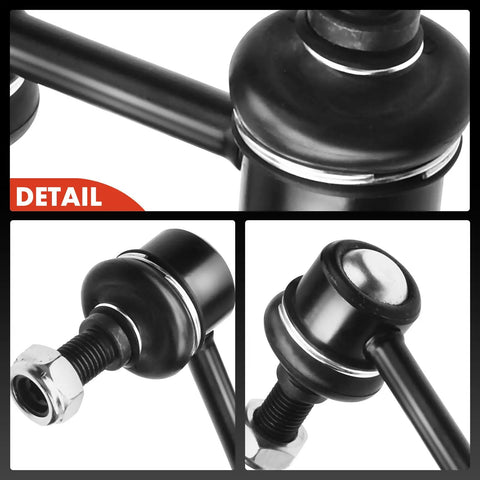 Close-up details of Front Sway Bar End Links 2 Piece Set for Nissan Pathfinder Armada Titan Infiniti QX80 QX56 Stabilizer Links