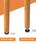 100 Pack 1/4-20 Stainless Steel Adjustable Furniture Levelers Screw In Threaded Leveling Feet For Tables Chairs Cabinets shown at minimum and maximum height.
