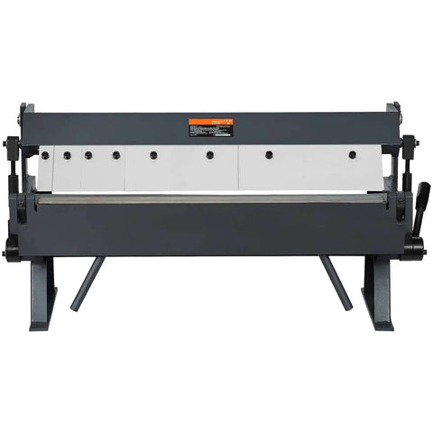 Front view of 24 Inch Box And Pan Brake Metal Bender 0 To 130 Degree Sheet Metal Tool Portable Bend Press for 14 gauge aluminum