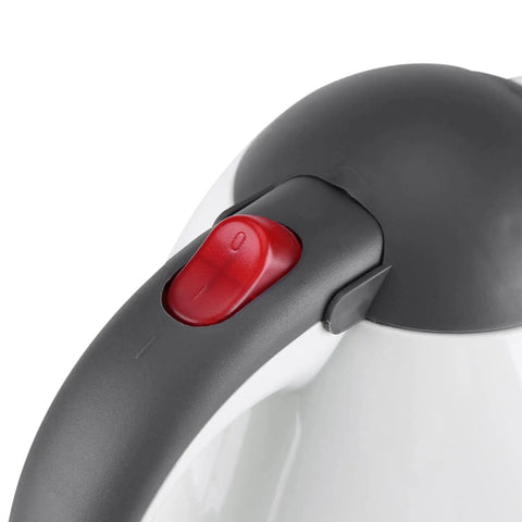 Close-up of 1000ML 12V Portable Car Kettle And Electric Water Heater With Cigarette Lighter Plug showing handle and button.
