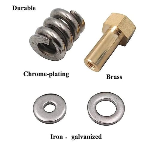 Rock Solid Brass Spring Barrel Nut Assembly For DE Pool Spa Cartridge Filters with brass nut, chrome spring, two iron seals.