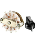 1 Pole 10 Position Rotary Switch Band Selector With 11 Pins, Includes Mounting Nut And Black Plastic Knob, 10mm Mounting Hole, 6mm Shaft Diameter, 12mm Shaft Length