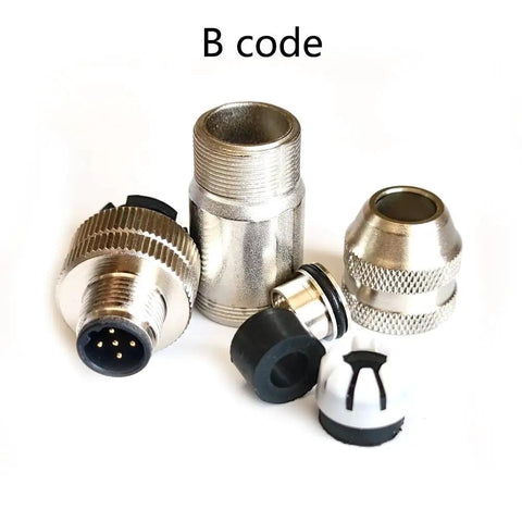 M12 5 Pin Male Connector B Coding Circular Field Wireable IP67 Waterproof Shielded Metal Shell Built Tough Adapter components