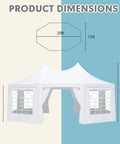 Front view of Heavy Duty Octagonal Party Tent 20x15ft With Six Removable Sidewalls, Church Windows, And Pull-Back Doors