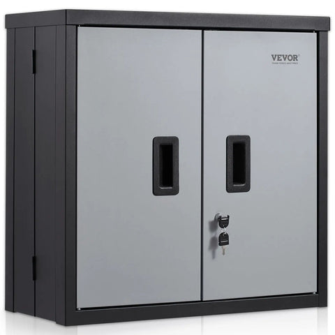 Foldable Wall Cabinet For Garage And Home Workshop, Metal Wall Locker With 26 Inch Size, 240 Lb Capacity, Adjustable Shelf, Magnetic Door
