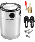 300Ml Double Port Oil Catch Can Kit With Innovative Baffle Plate Design For Superior Engine Oil Gas Separation, aluminum, accessories included.