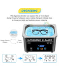 Big 800Ml Handheld Ultrasonic Cleaner With Digital Display, Heater And Timer featuring glasses in a stainless steel tank.