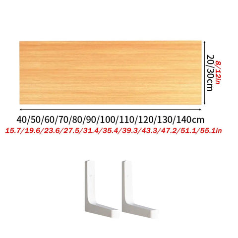 Wooden panel with white L-shaped brackets for Wall Mounted Radiator Shelf Wooden Cover For Home Space Saving White Shelf For Storage And Decoration Maximizes Heat Flow Without Blocking Radiator Holds Up To 30kg 24x8in 60x20cm Easy Install.