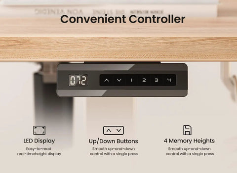 Controller panel for Sit Stand Electric Standing Desk 48 By 24 Inches With Quiet Motor Smooth Height Adjustment From 28 To 46 Inches