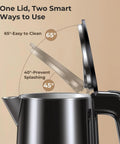 Open lid view of Fast Boil Electric Kettle 1.0L 1200W With 7 Temperature Settings 4 Hour Keep Warm Auto Shut Off Cool Touch