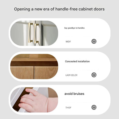 Push Latches With Rebound Locking Device For Cabinets And Drawers, Touch Open Catches Without Handles, easy and safe use
