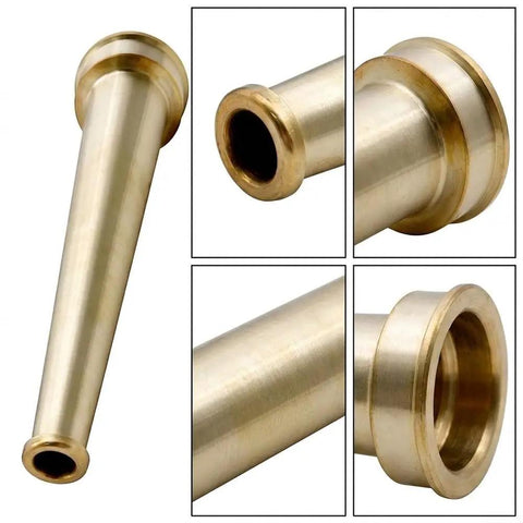 Top Tier Heavy Duty Brass Fire Nozzle 1.5 Inch Nst Fitting industrial sprinkler head with smooth brass finish.