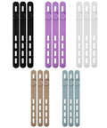 Assorted colors of reusable silicone cable ties for chargers and home office cords tangle free cord organizers in 15-pack.