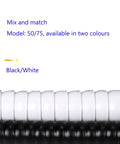 Heavy Duty Solder Fume Extraction Arm With Flexible Suction Hose For Industrial Ventilation And Smoke Removal, black and white colored hoses