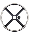 Heavy Duty Stainless Steel Footrest Ring For Swivel Office Chairs And Bar Stools Featuring A Durable 35cm Round Pedal with black support.