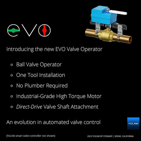 Smart Water Leak Detection And Shutoff Starter Kit With Four Leak Sensors X3 Wireless Valve Controller Valve Operator And Hub Keeps Running When WiFi Drops Or Power Goes Out Your Home Protection System EVO valve operator image