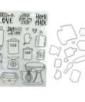 Silicone Clear Stamp And Die Set For Card Making And Diy Embossing Projects with kitchen-themed TPR stamps and carbon steel dies.