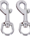 Heavy Duty Metal Swivel Flag Snaps With Kickass Swivel Eyelets For Max 5/16 Inch Rope, Sweet Polished Look, Pack Of Two