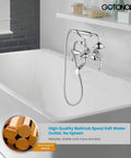 Vintage Style Dope Bathtub Filler Wall Mount Clawfoot Faucet With Handheld Shower Kit Dual Function Two Handle Design