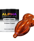 Top Shelf Crimson Copper Metallic Basecoat Auto Paint One Gallon Straight Up Ready To Spray Mix Includes Slow Reducer for custom vehicle finishes.