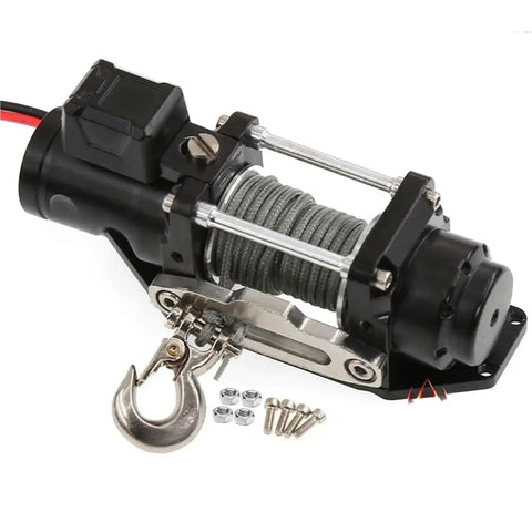 Ultimate Metal Electric Winch For 1/10 Scale Scx10 Traxxas Trx4 Defender D90 Off Road Crawler Jeep Upgrade with remote control line system.