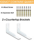 Beefy Rustic Shelf Brackets 10 Inch By 6 Inch, 347 Lb Max Load with 8 screws, 8 bolts, 2 L-shaped white brackets included