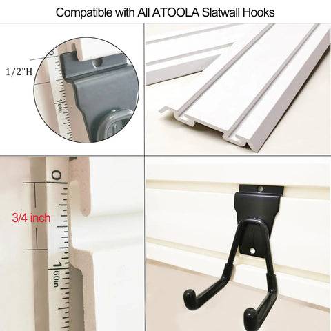 6x24 Inch Slatwall Panels Four Pack PVC Slat Wall Board for Garage Organization Standalone Panels with hook compatibility