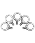 Top Shelf 304 Stainless Steel M12 x 20mm Shoulder Lifting Ring Eye Bolt With Male Thread Five Pack for heavy machinery.