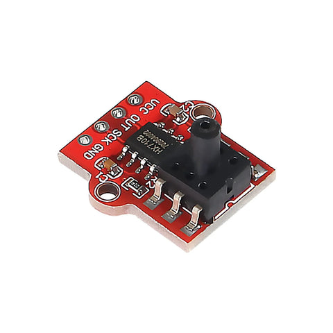 Front view of AEDIKO 4pcs air pressure sensor module on red PCB with black sensor and 2.5mm tube connector.