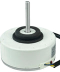 Brushless DC Inverter Fan Motor EAU62983004, shown at an angle with visible wiring and 5-pin connector, 92x114mm size