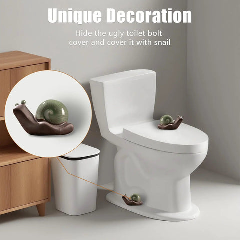Two Piece Ceramic Snail Toilet Bolt Covers Kicking Up Your Bathroom Vibe With A Super Smooth Push On Install Universal Fit For Worn Floor Bolts And Rusty Plumbing Trim on toilet