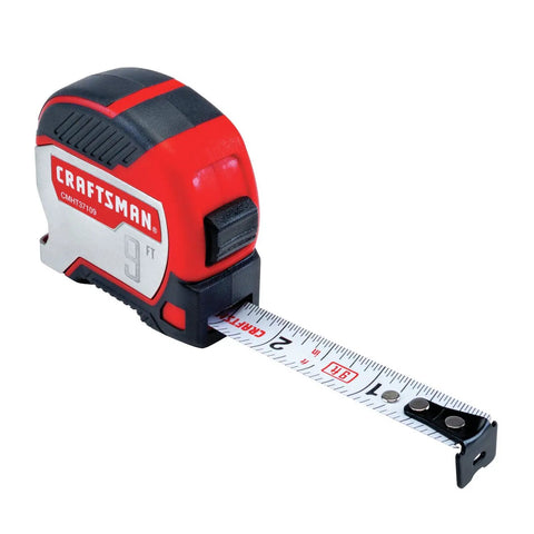 9 Foot Tape Measure With Bottle Opener, Small Magnetic Measuring Tool With Rubber Overmold Grip, Built In Stainless Steel Bottle Opener
